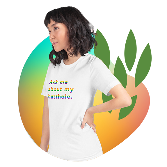 TUSHY Rainbow Butthole T-shirt - Image 3