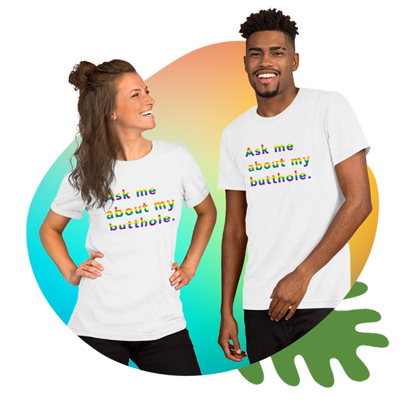 TUSHY Rainbow Butthole T-shirt - Image 2
